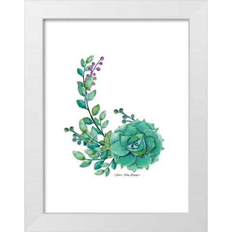 Succulent Plant I White Modern Wood Framed Art Print by Seven Trees Design