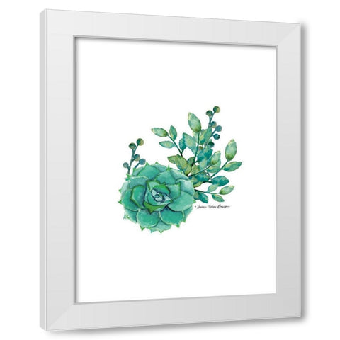 Succulent Plant III White Modern Wood Framed Art Print by Seven Trees Design