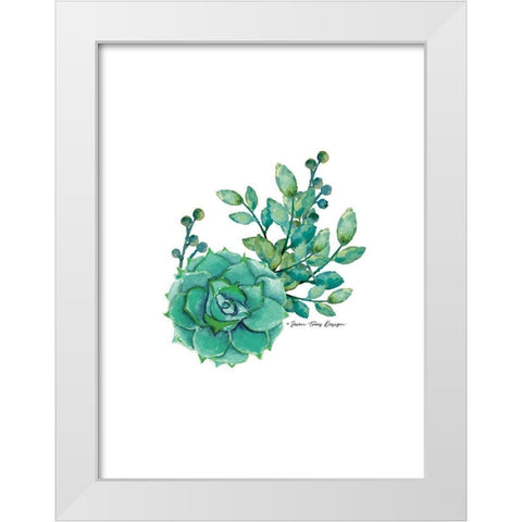 Succulent Plant III White Modern Wood Framed Art Print by Seven Trees Design