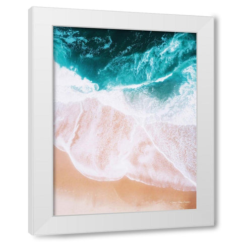 Ocean Meets Sand I White Modern Wood Framed Art Print by Seven Trees Design