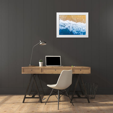 Ocean Meets Sand II White Modern Wood Framed Art Print by Seven Trees Design