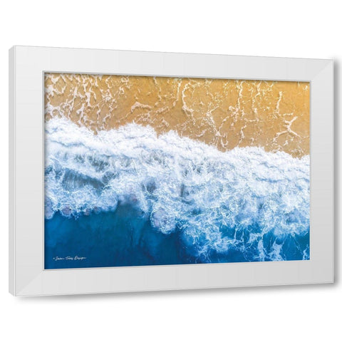 Ocean Meets Sand II White Modern Wood Framed Art Print by Seven Trees Design