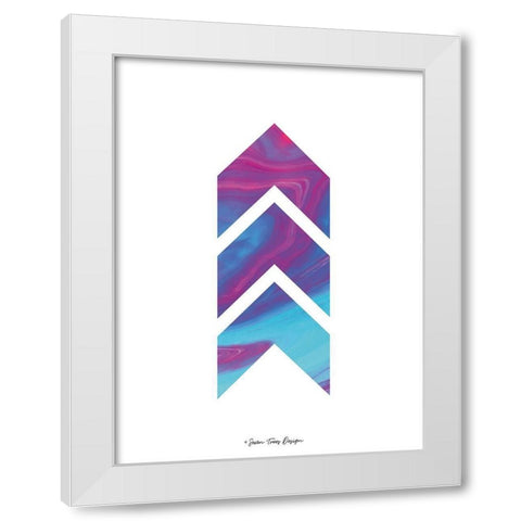 Marble Chevron White Modern Wood Framed Art Print by Seven Trees Design