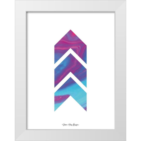 Marble Chevron White Modern Wood Framed Art Print by Seven Trees Design