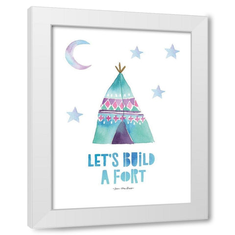 Lets  Build a Fort White Modern Wood Framed Art Print by Seven Trees Design