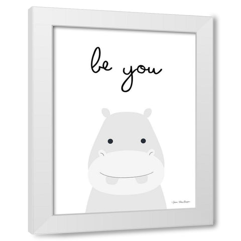 Be You White Modern Wood Framed Art Print by Seven Trees Design