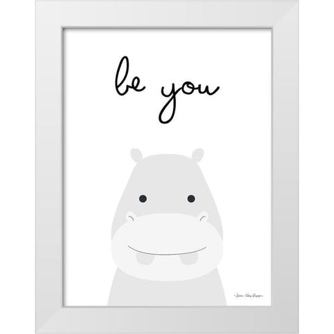 Be You White Modern Wood Framed Art Print by Seven Trees Design
