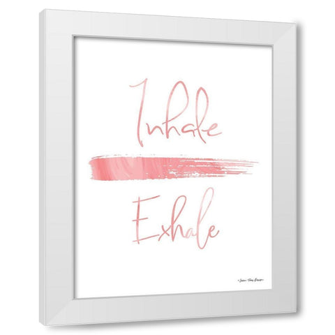 Inhale, Exhale White Modern Wood Framed Art Print by Seven Trees Design