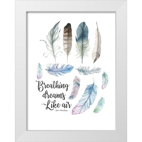 Breathing Dreams Like Air White Modern Wood Framed Art Print by Seven Trees Design