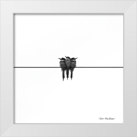 The Birds   White Modern Wood Framed Art Print by Seven Trees Design