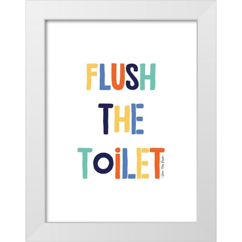 Flush the Toilet White Modern Wood Framed Art Print by Seven Trees Design