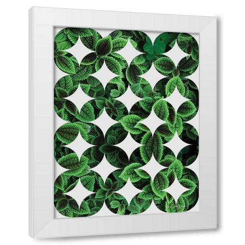 Leaves Pattern White Modern Wood Framed Art Print by Seven Trees Design