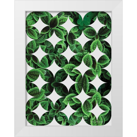 Leaves Pattern White Modern Wood Framed Art Print by Seven Trees Design