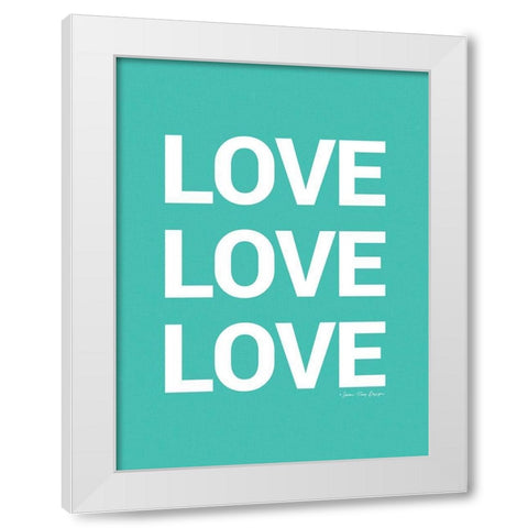 Love, Love, Love White Modern Wood Framed Art Print by Seven Trees Design