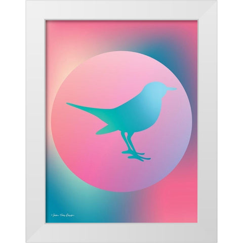 Gradient Bird White Modern Wood Framed Art Print by Seven Trees Design