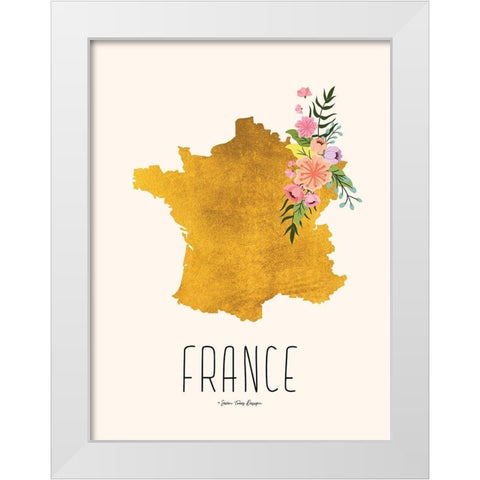 Gold France White Modern Wood Framed Art Print by Seven Trees Design