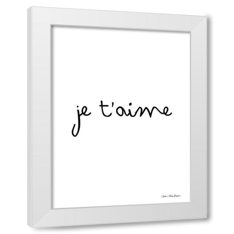 Je Taime White Modern Wood Framed Art Print by Seven Trees Design