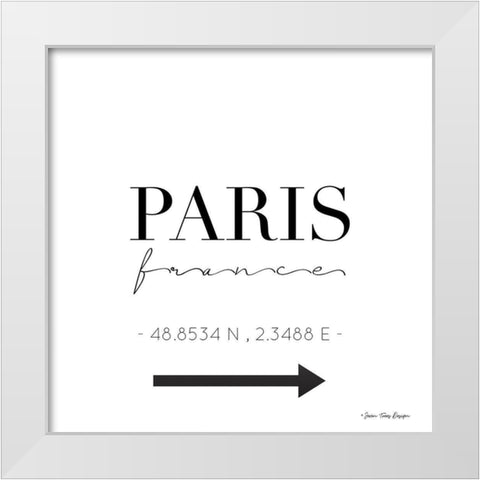 Paris Sign White Modern Wood Framed Art Print by Seven Trees Design