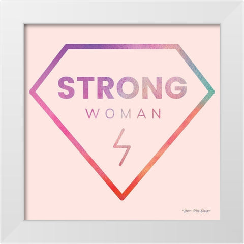 Strong Woman White Modern Wood Framed Art Print by Seven Trees Design