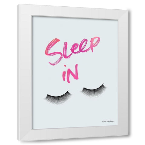 Sleep In White Modern Wood Framed Art Print by Seven Trees Design
