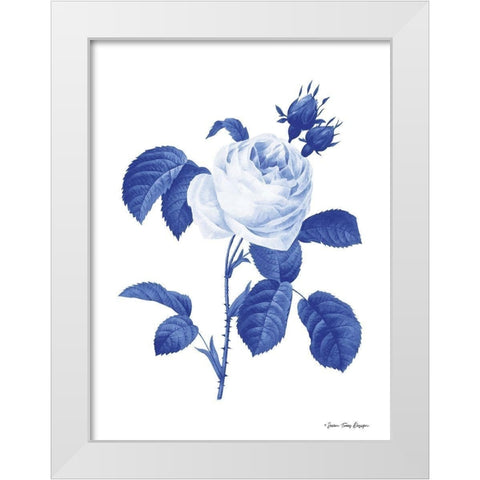Blue Botanical I White Modern Wood Framed Art Print by Seven Trees Design