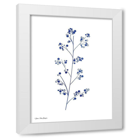 Blue Plant I White Modern Wood Framed Art Print by Seven Trees Design