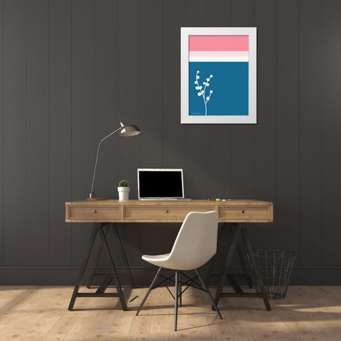 The Plant and the Lines I White Modern Wood Framed Art Print by Seven Trees Design
