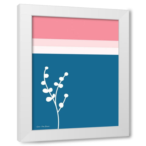 The Plant and the Lines I White Modern Wood Framed Art Print by Seven Trees Design