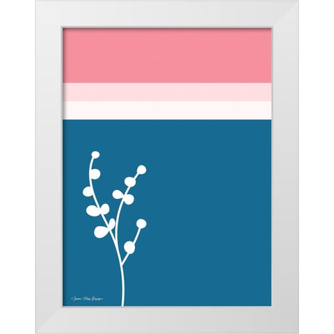 The Plant and the Lines I White Modern Wood Framed Art Print by Seven Trees Design