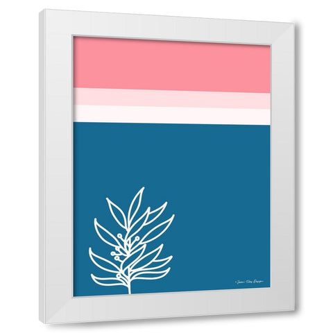 The Plant and the Lines II White Modern Wood Framed Art Print by Seven Trees Design