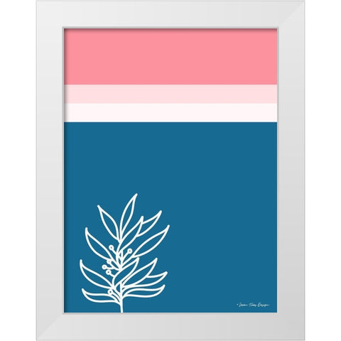 The Plant and the Lines II White Modern Wood Framed Art Print by Seven Trees Design