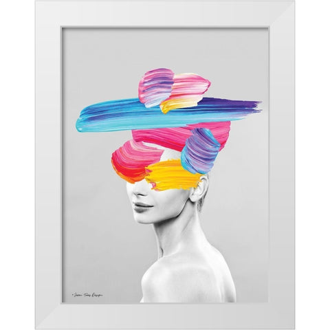 Beauty in Colors White Modern Wood Framed Art Print by Seven Trees Design