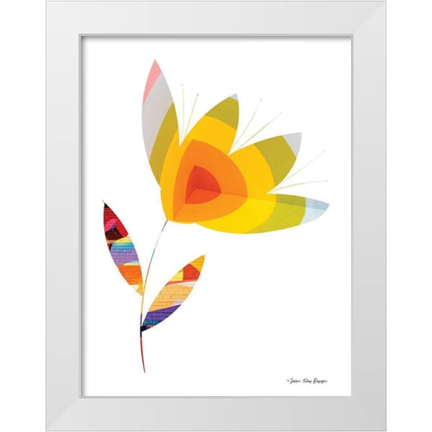 Street Art Flower I White Modern Wood Framed Art Print by Seven Trees Design
