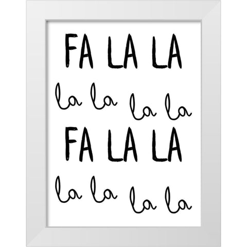 Fa La La White Modern Wood Framed Art Print by Seven Trees Design