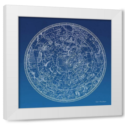 Constellations Map II White Modern Wood Framed Art Print by Seven Trees Design