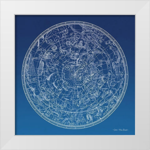 Constellations Map II White Modern Wood Framed Art Print by Seven Trees Design