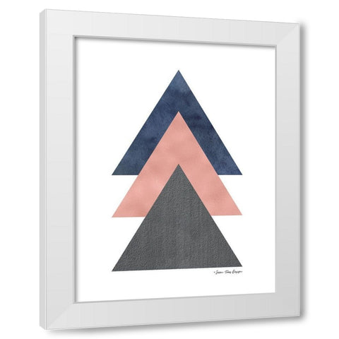 Triangles I White Modern Wood Framed Art Print by Seven Trees Design