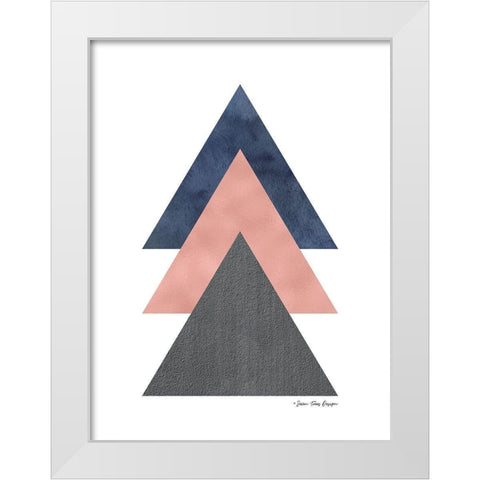 Triangles I White Modern Wood Framed Art Print by Seven Trees Design