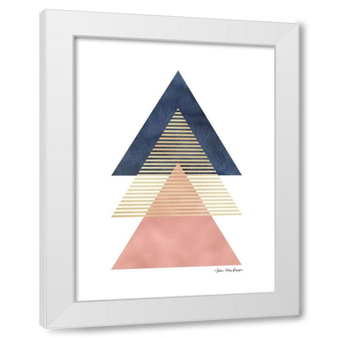 Triangles II White Modern Wood Framed Art Print by Seven Trees Design