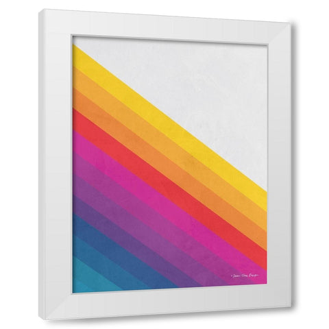 Vintage Retro Lines II White Modern Wood Framed Art Print by Seven Trees Design