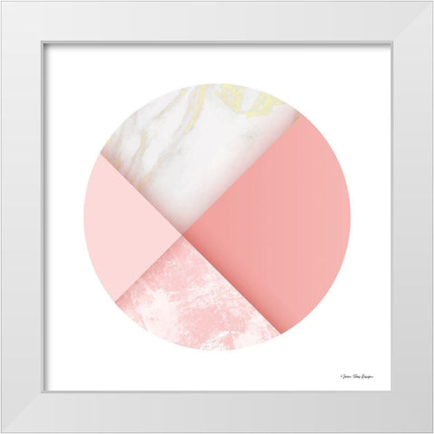 Pink Marble Circle I White Modern Wood Framed Art Print by Seven Trees Design