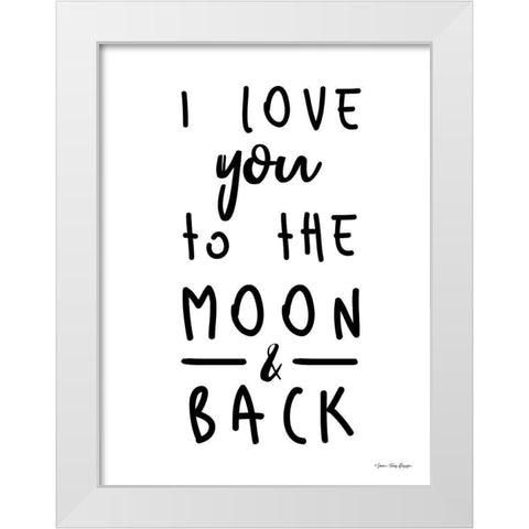 To the Moon    White Modern Wood Framed Art Print by Seven Trees Design