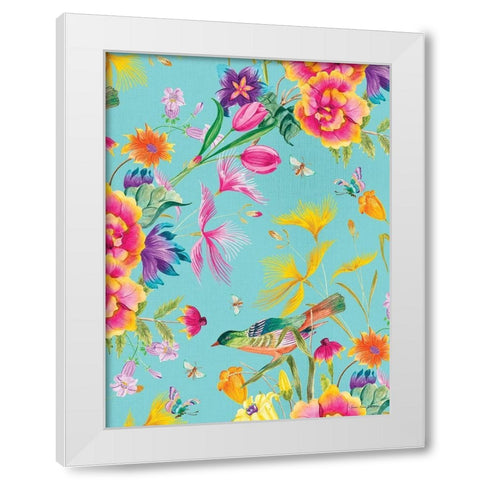 Spring Joy White Modern Wood Framed Art Print by Seven Trees Design