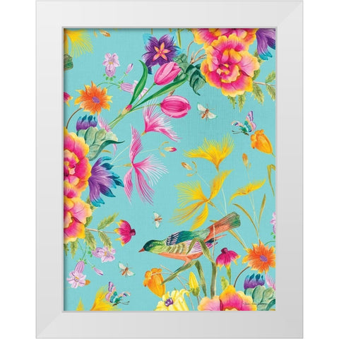 Spring Joy White Modern Wood Framed Art Print by Seven Trees Design