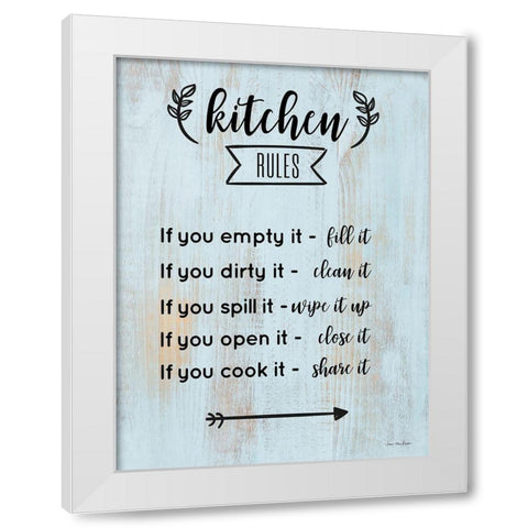 Kitchen Rules White Modern Wood Framed Art Print by Seven Trees Design