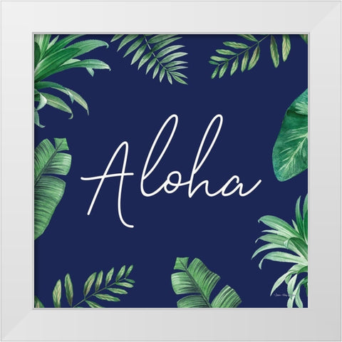 Aloha White Modern Wood Framed Art Print by Seven Trees Design