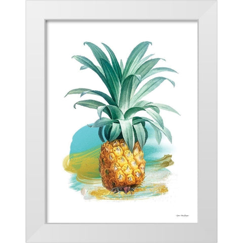 Pineapple II White Modern Wood Framed Art Print by Seven Trees Design