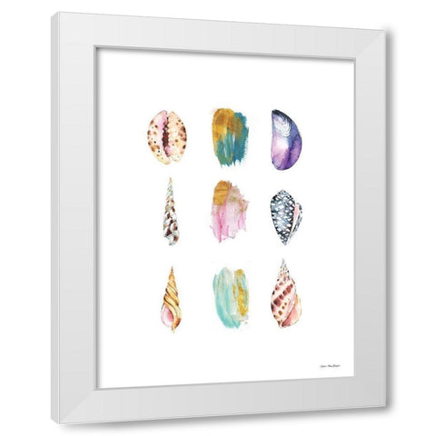 Sea and Brush Strokes I White Modern Wood Framed Art Print by Seven Trees Design