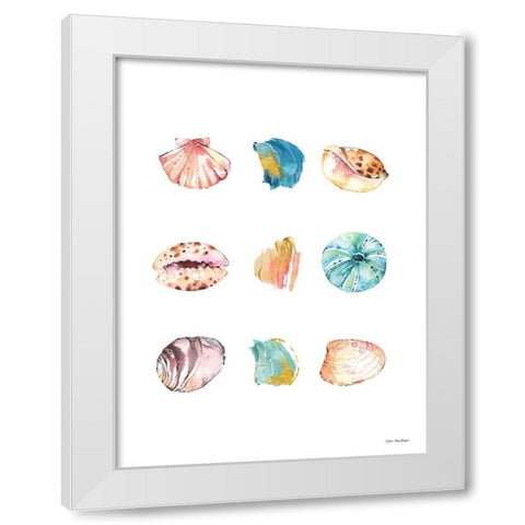 Sea and Brush Strokes II White Modern Wood Framed Art Print by Seven Trees Design