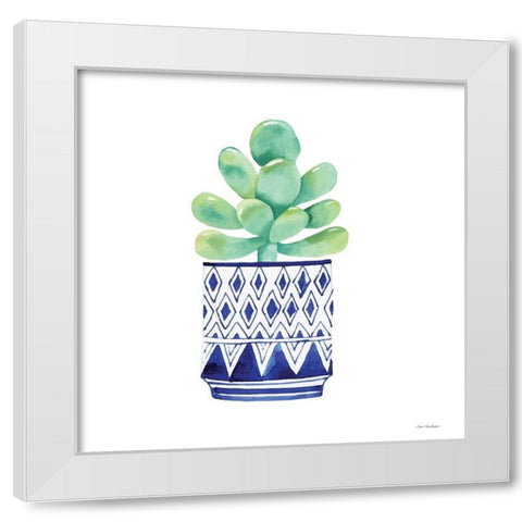 The Cacti White Modern Wood Framed Art Print by Seven Trees  Design